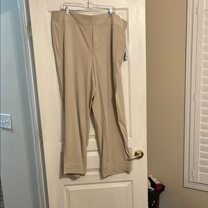 Athleta Tan Khaki Brooklyn Heights Wide Leg Pants 22 NWT